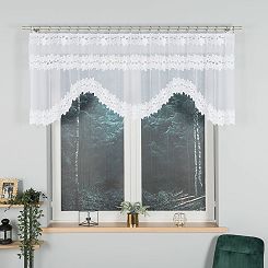 Firanka żakardowa gotowa na żabki BASTIA 260x80 biała