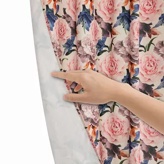 Zasłona gotowa na przelotkach Rose Light 140x250 welurowa kremowa róże