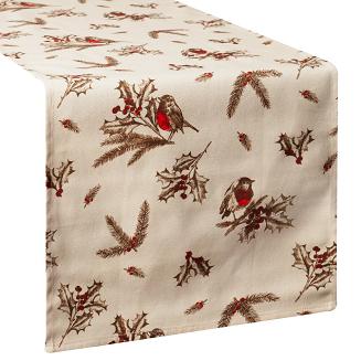 Obrus świąteczny MELODY 40x140 Eurofirany beżowy