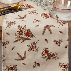 Obrus świąteczny MELODY 40x140 Eurofirany beżowy