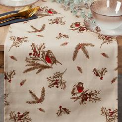 Obrus świąteczny MELODY 40x140 Eurofirany beżowy