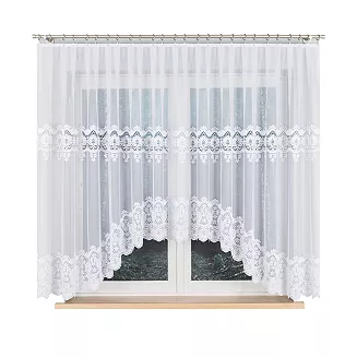 Firanka żakardowa gotowa na żabki DARIA 500x160 biała