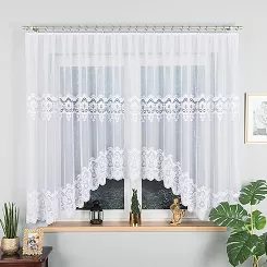 Firanka żakardowa gotowa na żabki DARIA 500x160 biała