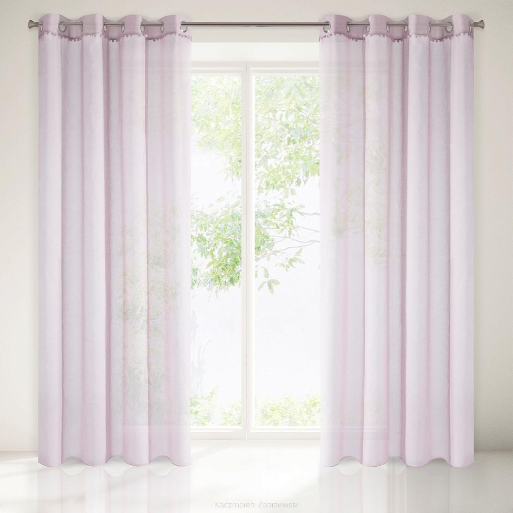 Firana gotowa na przelotkach TAMAY 140x250 Eurofirany różowy