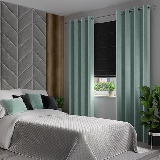 Zasłona gotowa na przelotkach VELVI 140x250 miętowa