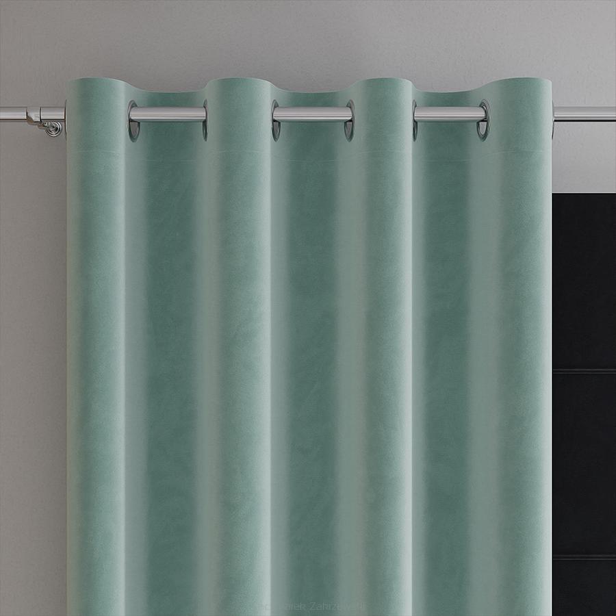 Zasłona gotowa na przelotkach VELVI 140x250 miętowa