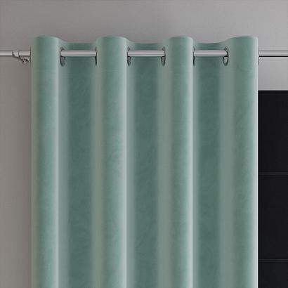Zasłona gotowa na przelotkach VELVI 140x250 miętowa