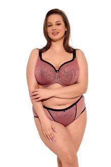 Biustonosz z koronką Semi-Soft Lise MAXI 1259 półusztywniany morelowy czarny