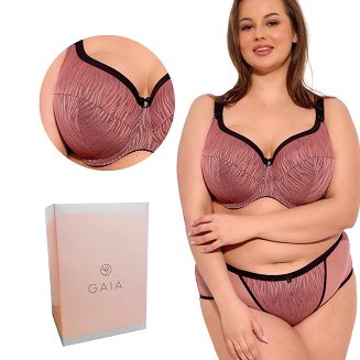 Biustonosz z koronką Semi-Soft Lise MAXI 1259 półusztywniany morelowy czarny