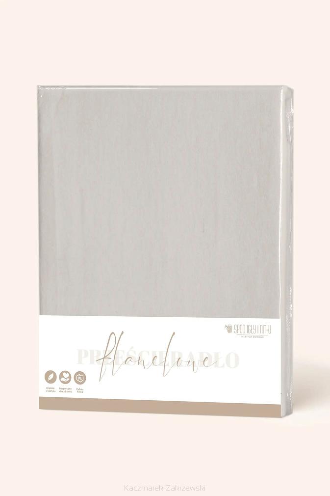 Prześcieradło flanelowe bez gumki 180x200 taupe