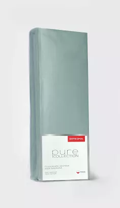 Prześcieradło satynowe z gumką Pure 220x200 jednobarwne miętowe