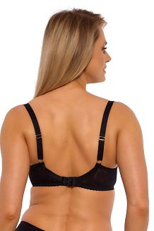 Biustonosz z haftem Soft Mona 016 czarny różowy