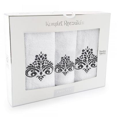 Komplet ręczników 3 szt. ZWOLTEX wzór SULTAN biały