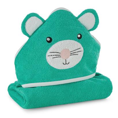 Ręcznik dziecięcy z kapturkiem BABY71 100x100 Eurofirany miętowy miś