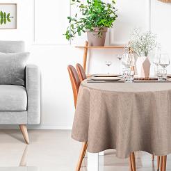 Obrus dekoracyjny O 150 Eurofirany jasnobeżowy