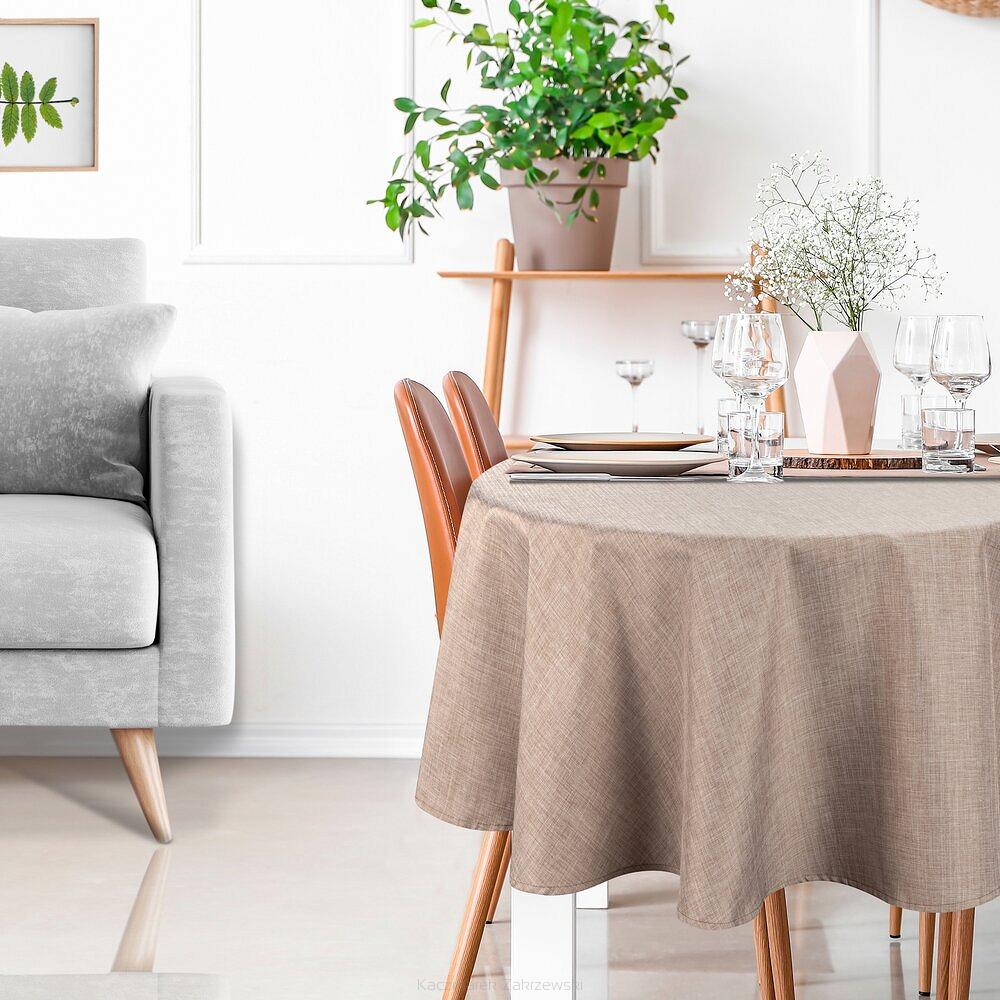 Obrus dekoracyjny O 150 Eurofirany jasnobeżowy