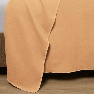 Koc bawełniano-akrylowy MONO 150x200 musztardowy