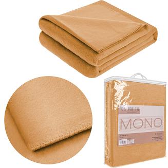 Koc bawełniano-akrylowy MONO 150x200 musztardowy