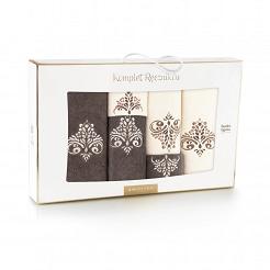 Komplet ręczników 6 szt. ZWOLTEX wzór SUŁTAN krem/taupe