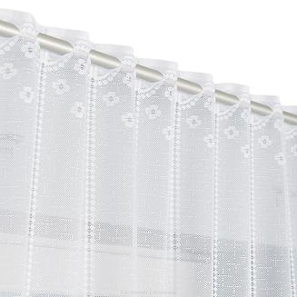 Firanka żakardowa gotowa na przelotkach KLEMENTYNA 200x80 biała
