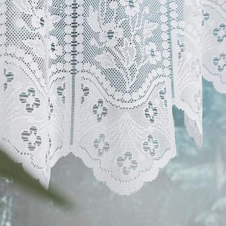 Firanka żakardowa gotowa na szelkach KLEMENTYNA 200x80 biała