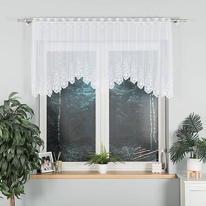 Firanka żakardowa gotowa na szelkach KLEMENTYNA 200x80 biała