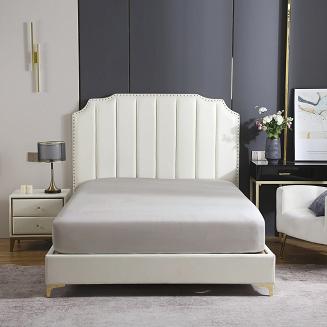 Prześcieradło satyna bawełniana z gumką 200x220 SIN taupe