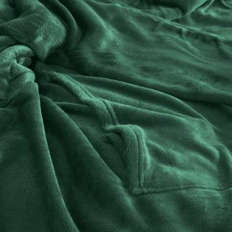 Koc narzuta BINGIE 150x180 butelkowa zieleń z rękawami TV