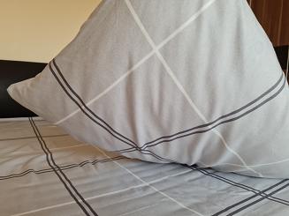 Pościel flanelowa 200x220 krata szara grafitowa