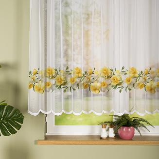 Firanka żakardowa na szelkach ŻONKILE 240x140 biała żółta