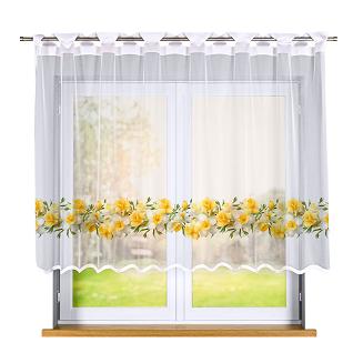 Firanka żakardowa na szelkach ŻONKILE 240x140 biała żółta