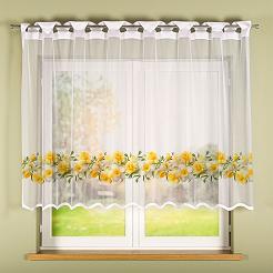 Firanka żakardowa na szelkach ŻONKILE 240x140 biała żółta