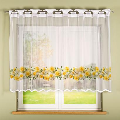 Firanka żakardowa na szelkach ŻONKILE 240x140 biała żółta