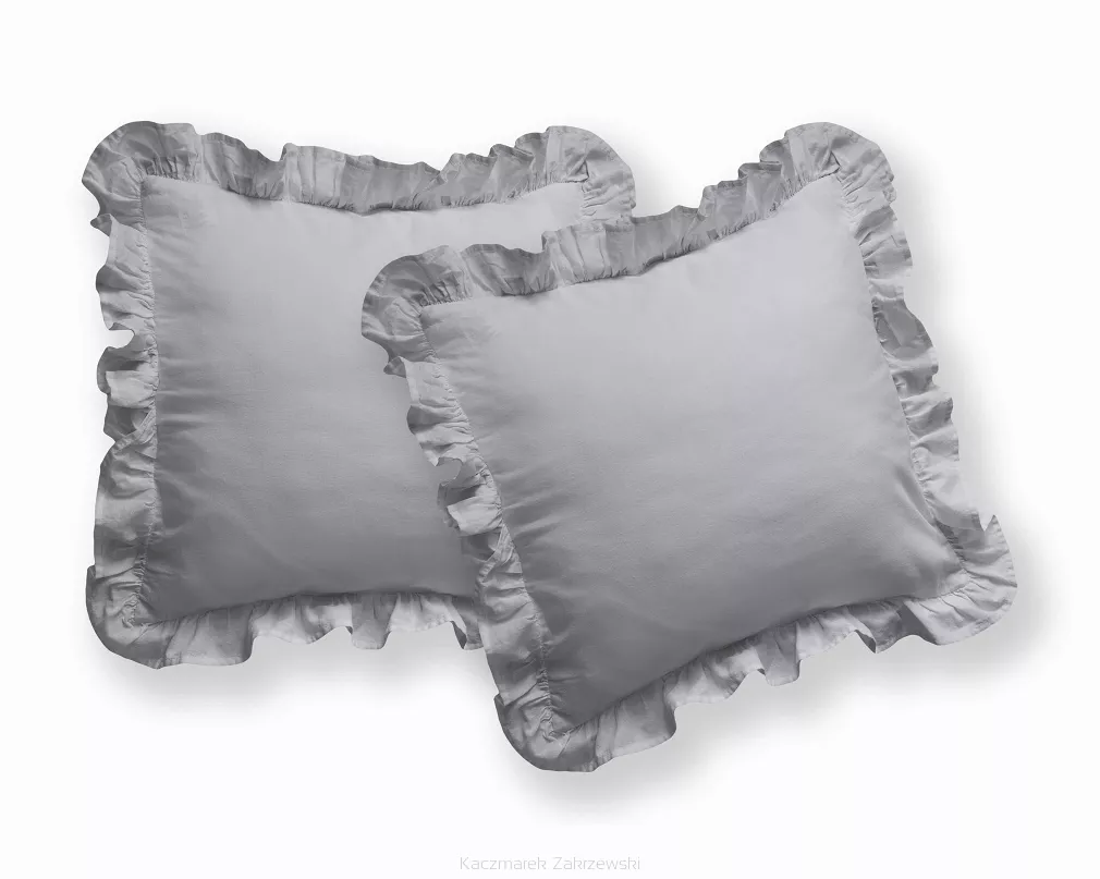 KPL POSZEWEK BAWEŁNA PURE JASNOSZARE 40X40  (a'2SZT) Z FALBANĄ