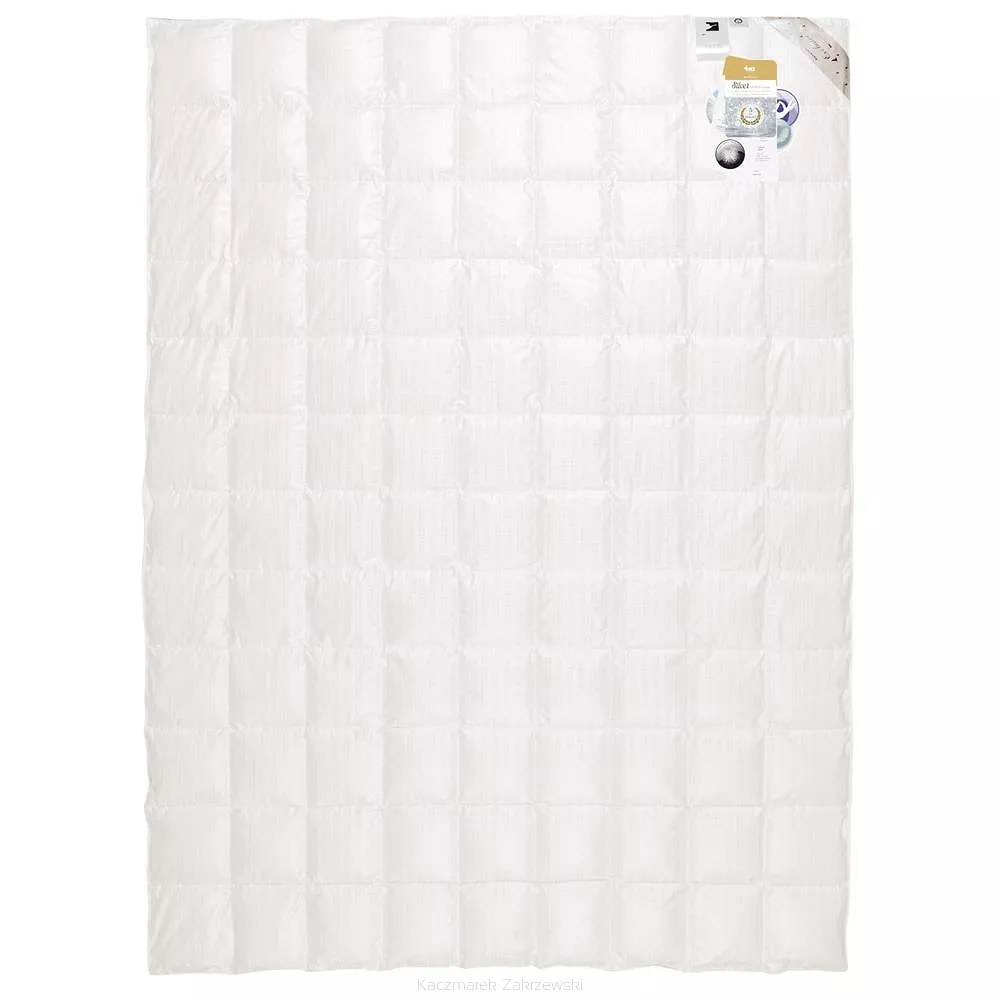 Kołdra puchowa LETNIA 180x200 SILVER kremowa 90% puch