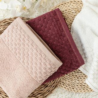 Ręcznik bawełniany NEPTUN 50x90 różowy ze złotą nitką