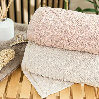 Ręcznik bawełniany NEPTUN 50x90 różowy ze złotą nitką