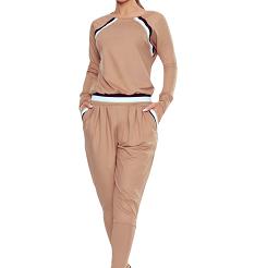 Elegancka bluzka damska z ozdobnymi detalami Fresca beżowa