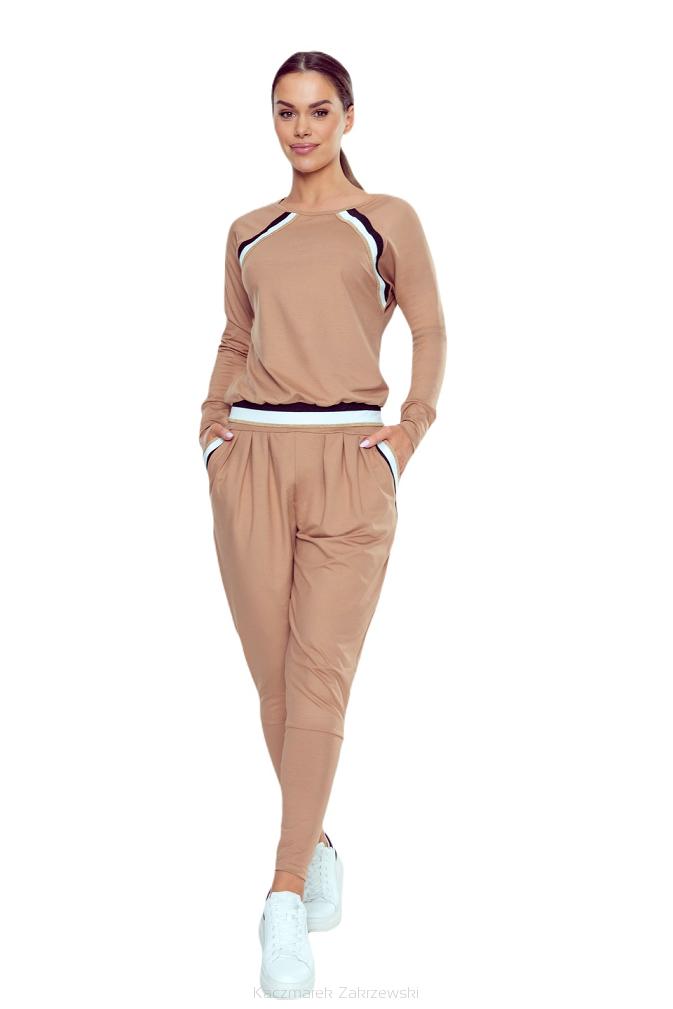 Elegancka bluzka damska z ozdobnymi detalami Fresca beżowa