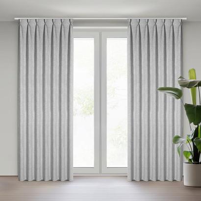 Zasłona gotowa z systemem flex JULA 80x270 Eurofirany popielata o strukturze płótna