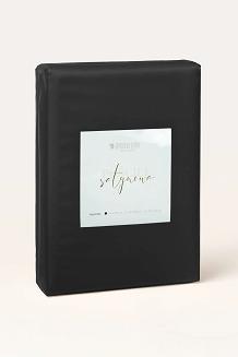 Czarna Pościel Jednobarwna Satyna Bawełniana 160x200