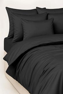 Czarna Pościel Jednobarwna Satyna Bawełniana 160x200