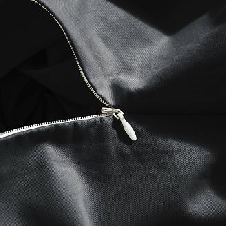 Czarna Pościel Jednobarwna Satyna Bawełniana 160x200