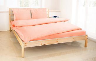 Pościel haftowana z prześcieradłem 200x220 łosoś