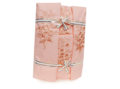 Pościel haftowana z prześcieradłem 200x220 łosoś