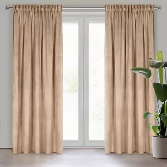 Zasłona gotowa na taśmie ROSA 140x270 Design91 ciemnobeżowy