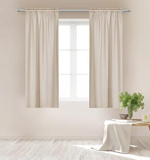 Zasłona gotowa na taśmie VIVA 140x175 półzaciemniająca jasnobeżowa