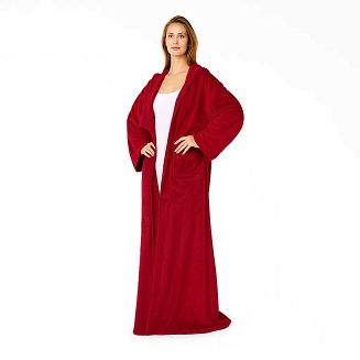 Bordowy Koc Z Rękawami TV 150x180 BINGIE