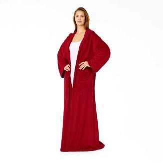 Bordowy Koc Z Rękawami TV 150x180 BINGIE