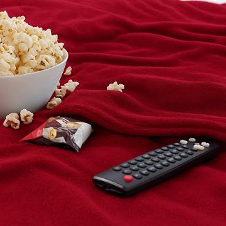 Bordowy Koc Z Rękawami TV 150x180 BINGIE